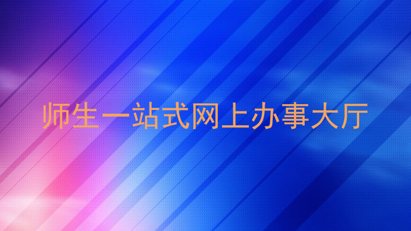 师生一站式网上办事大厅