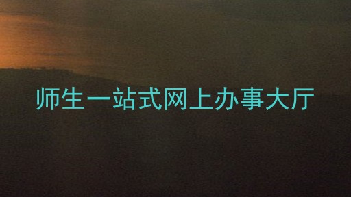 师生一站式网上办事大厅