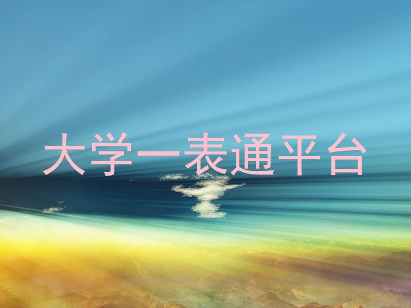 大学一表通平台
