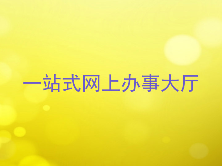 一站式网上办事大厅