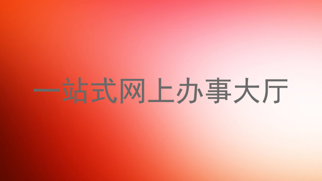 一站式网上办事大厅