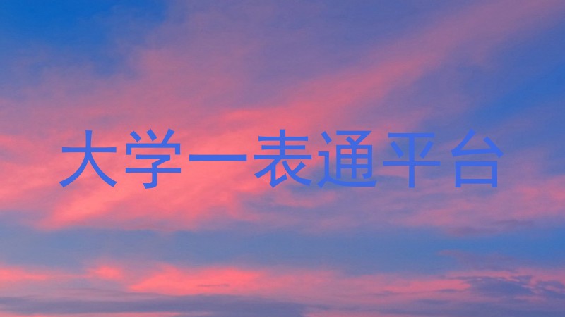 大学一表通平台