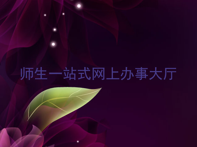 师生一站式网上办事大厅