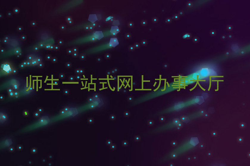 师生一站式网上办事大厅