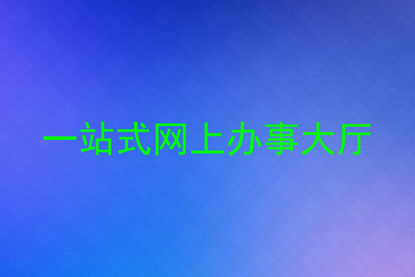 一站式网上办事大厅
