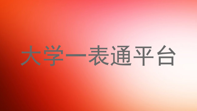 大学一表通平台