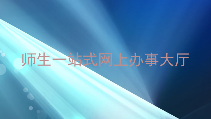 师生一站式网上办事大厅