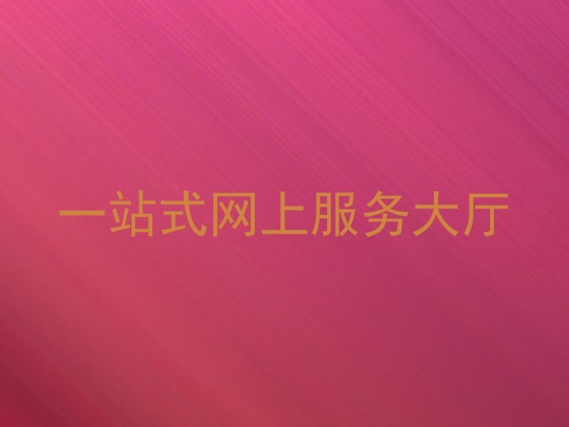 一站式网上服务大厅