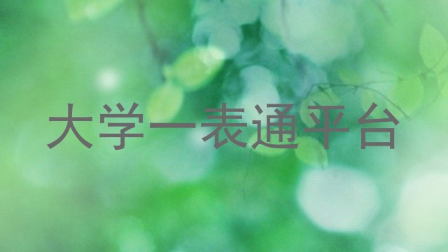 大学一表通平台