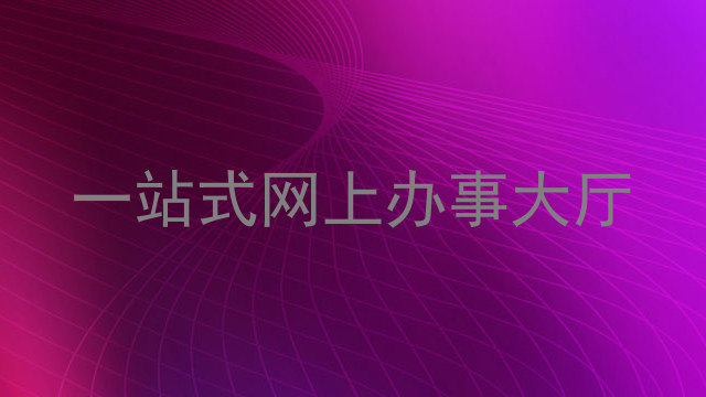 一站式网上办事大厅