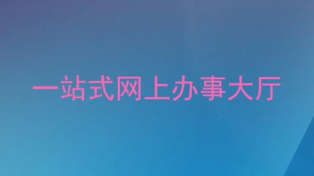 一站式网上办事大厅