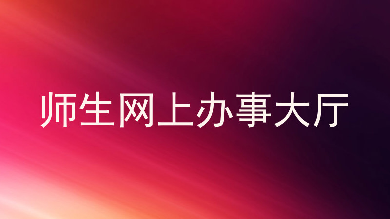 师生网上办事大厅