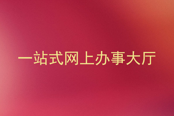 一站式网上办事大厅