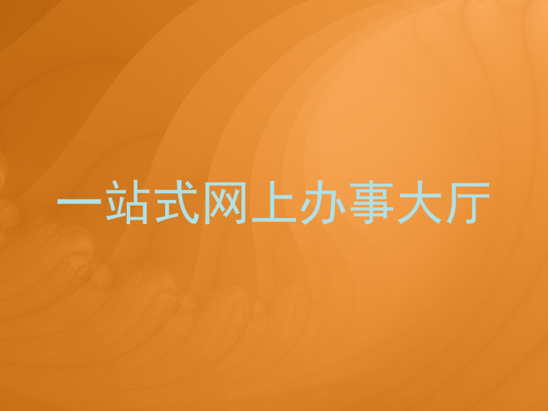 一站式网上办事大厅