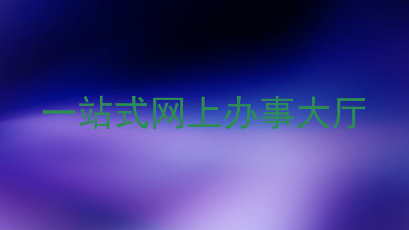 一站式网上办事大厅