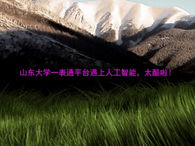 山东大学一表通平台遇上人工智能，太酷啦！