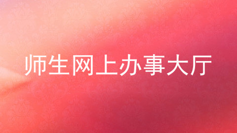 师生网上办事大厅