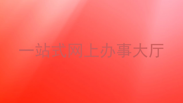 一站式网上办事大厅