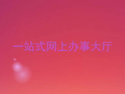 一站式网上办事大厅