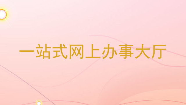 一站式网上办事大厅