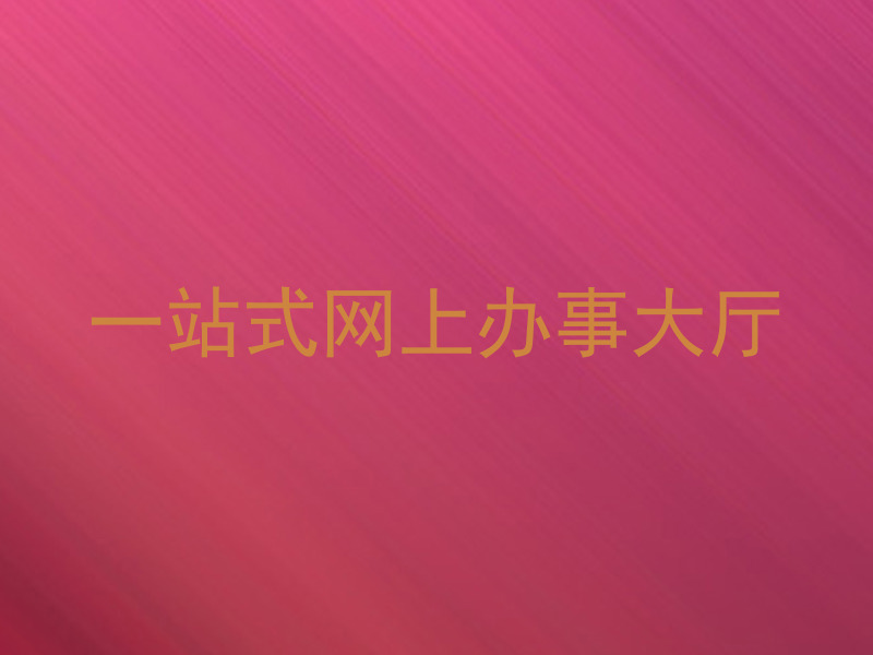 一站式网上办事大厅