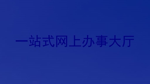一站式网上办事大厅