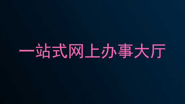 一站式网上办事大厅