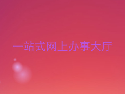 一站式网上办事大厅