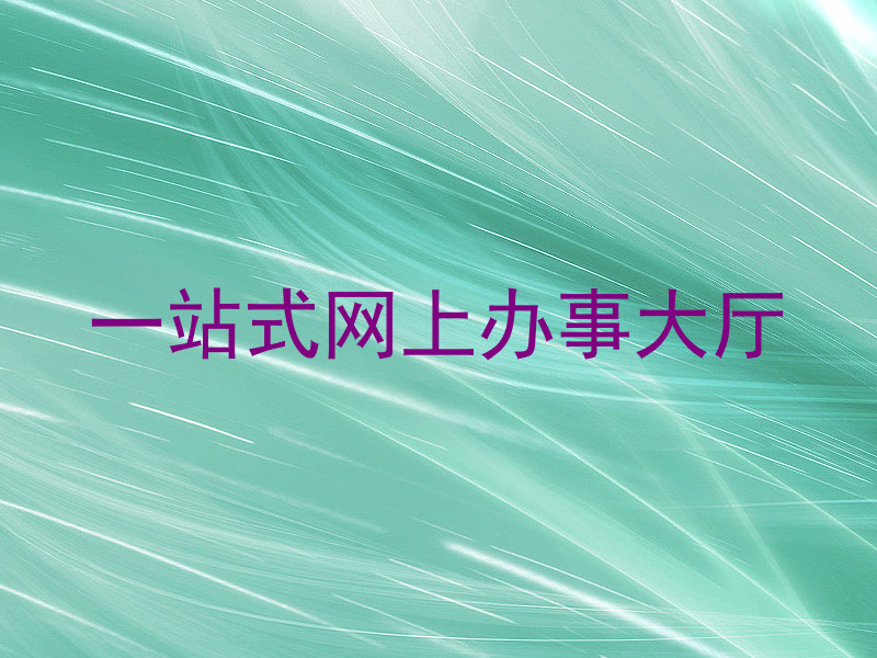 一站式网上办事大厅