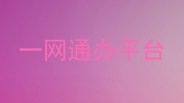 一网通办平台