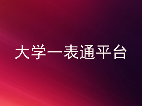 大学一表通平台