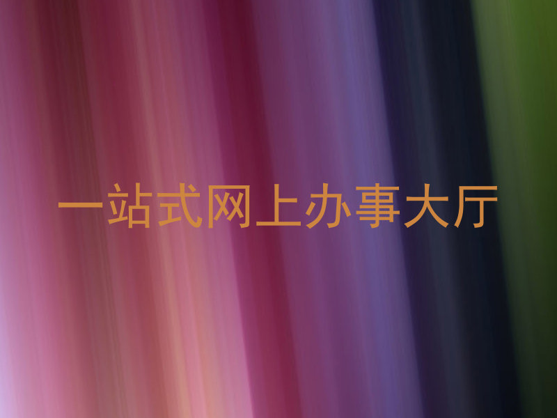 一站式网上办事大厅