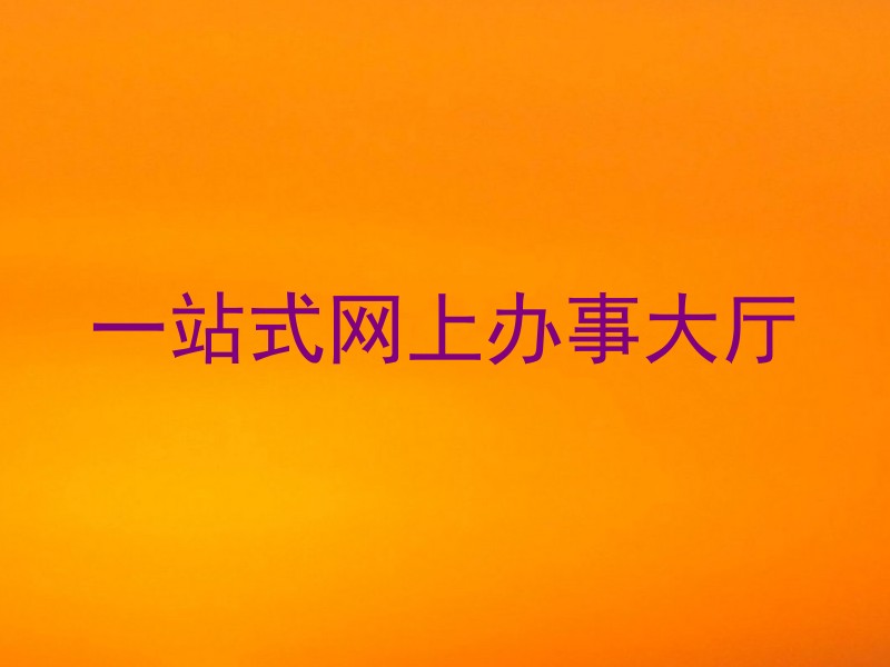 一站式网上办事大厅