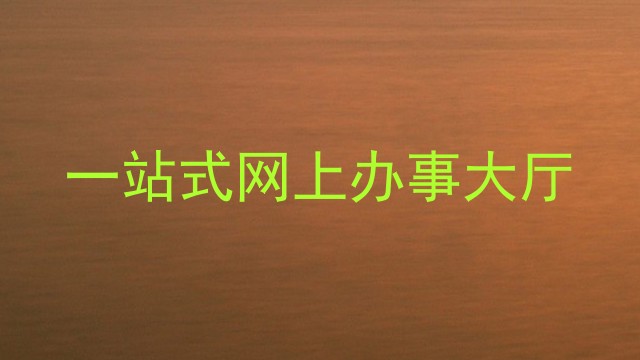 一站式网上办事大厅