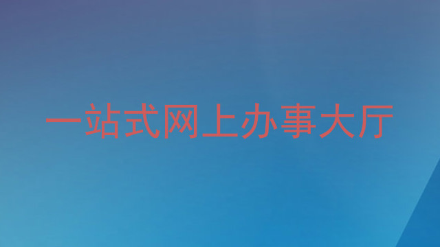 一站式网上办事大厅