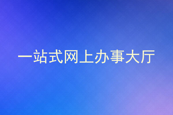 一站式网上办事大厅