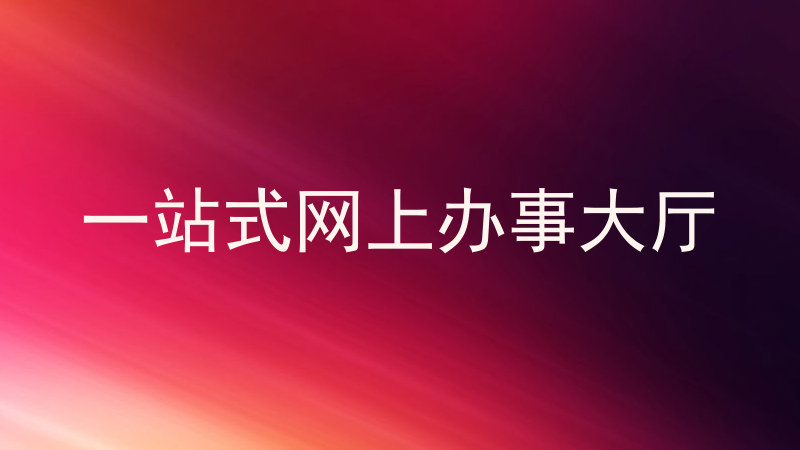 一站式网上办事大厅