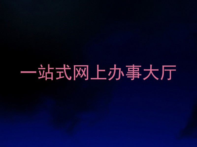 一站式网上办事大厅