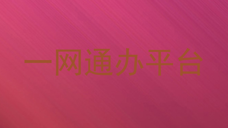 一网通办平台