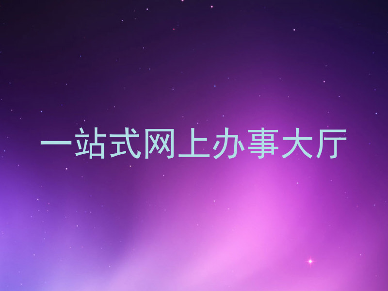 一站式网上办事大厅