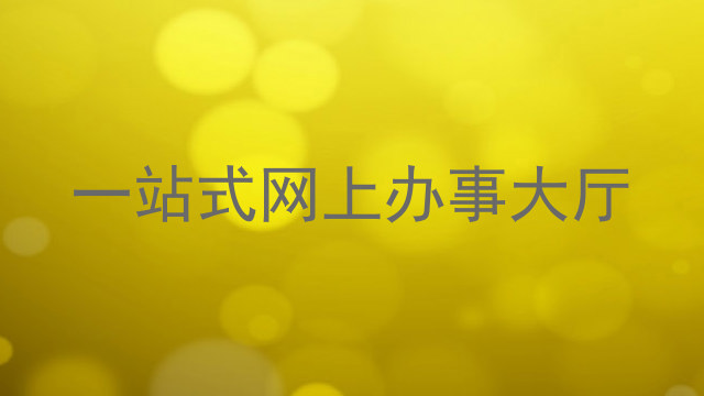 一站式网上办事大厅