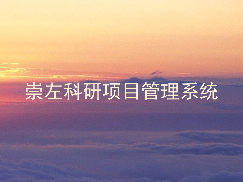 崇左科研项目管理系统