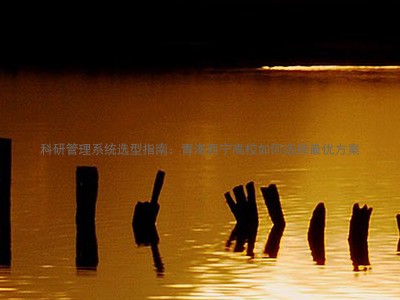 科研管理系统选型指南:青海西宁高校如何选择最优方案