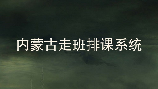 内蒙古走班排课系统