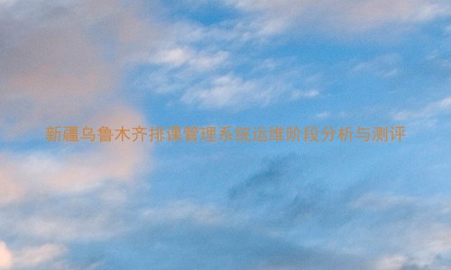 新疆乌鲁木齐排课管理系统运维阶段分析与测评