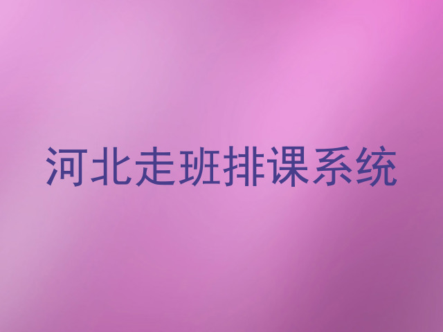 河北走班排课系统