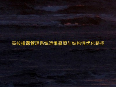 高校排课管理系统运维瓶颈与结构性优化路径