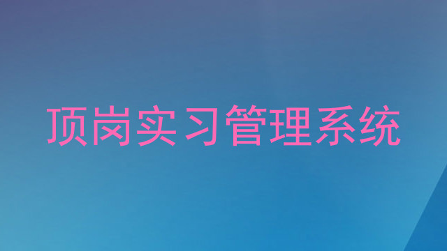 顶岗实习管理系统