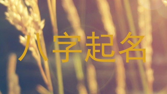 八字起名