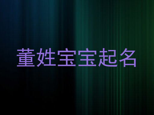 董姓宝宝起名